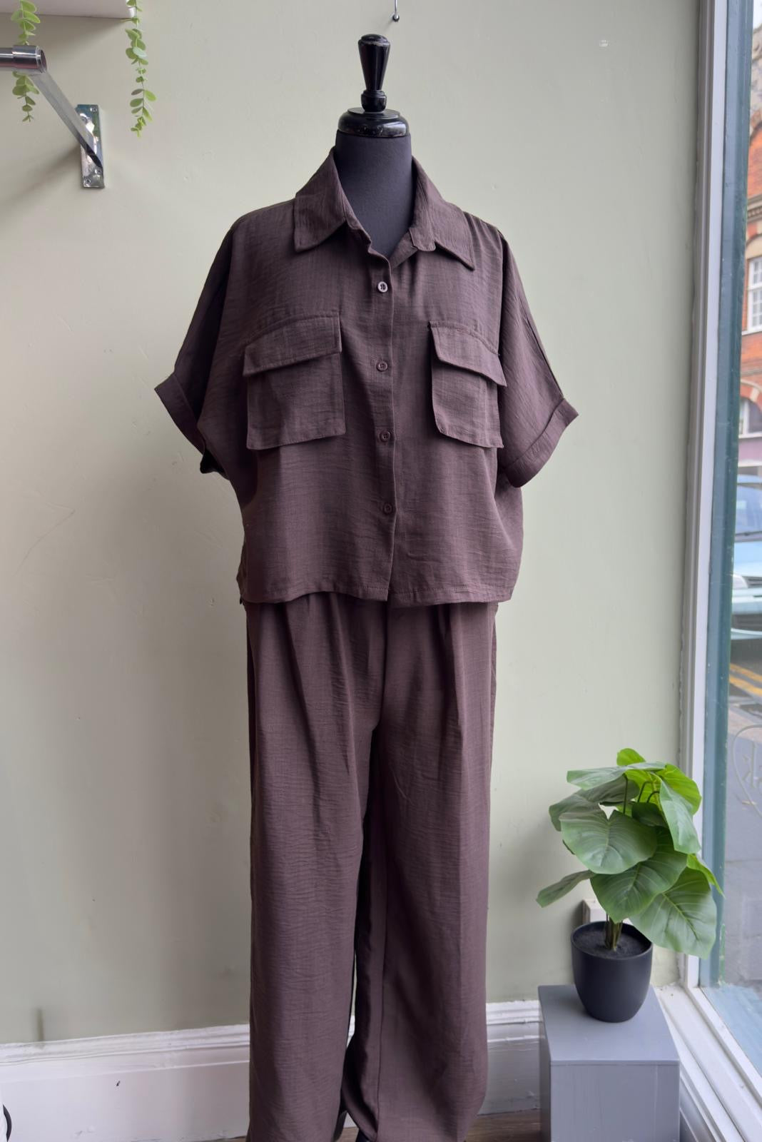 Anna Plain Co-Ord Set - Khaki, Black Or Chocolate Brown