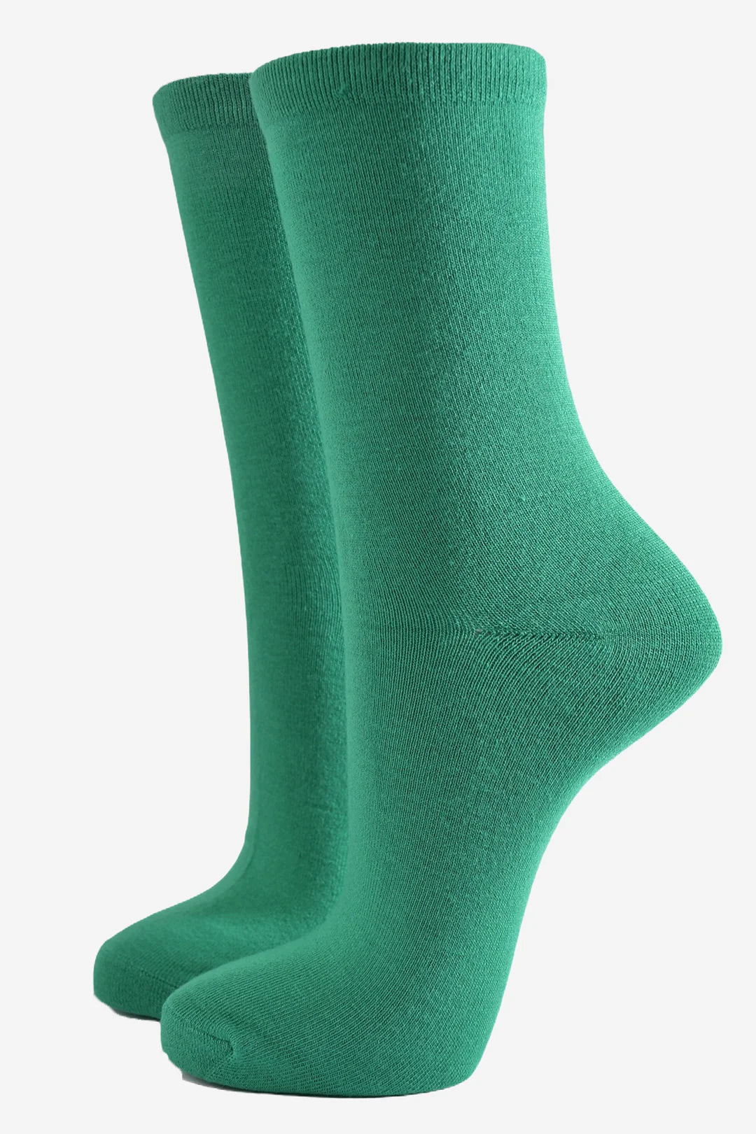 Plain Bright Green Bamboo Blend Women’s Socks