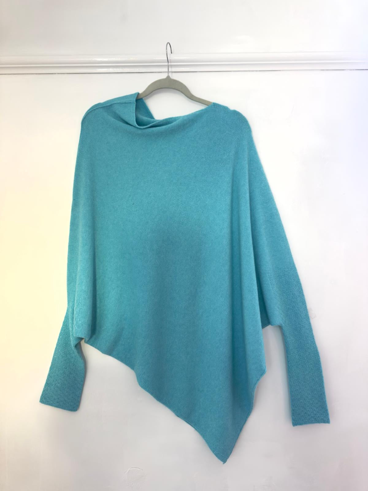 Lucy Asymmetric Draped Super Slouchy Batwing Long Jumper - 6 Colours