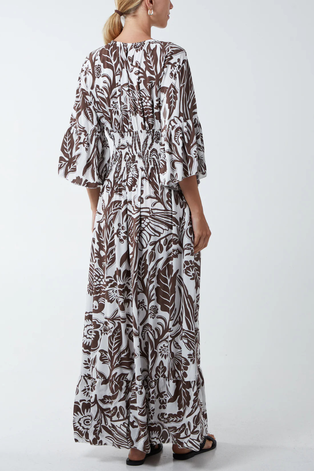 Olivia Shirred Waist Floral Maxi Dress