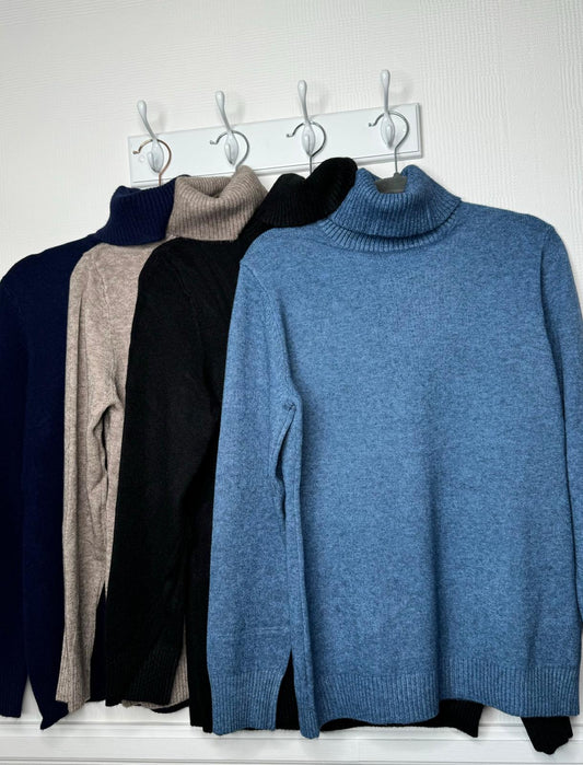 Tamarisk Core Collection Soft Fitted Roll Neck Jumper - 4 Colours