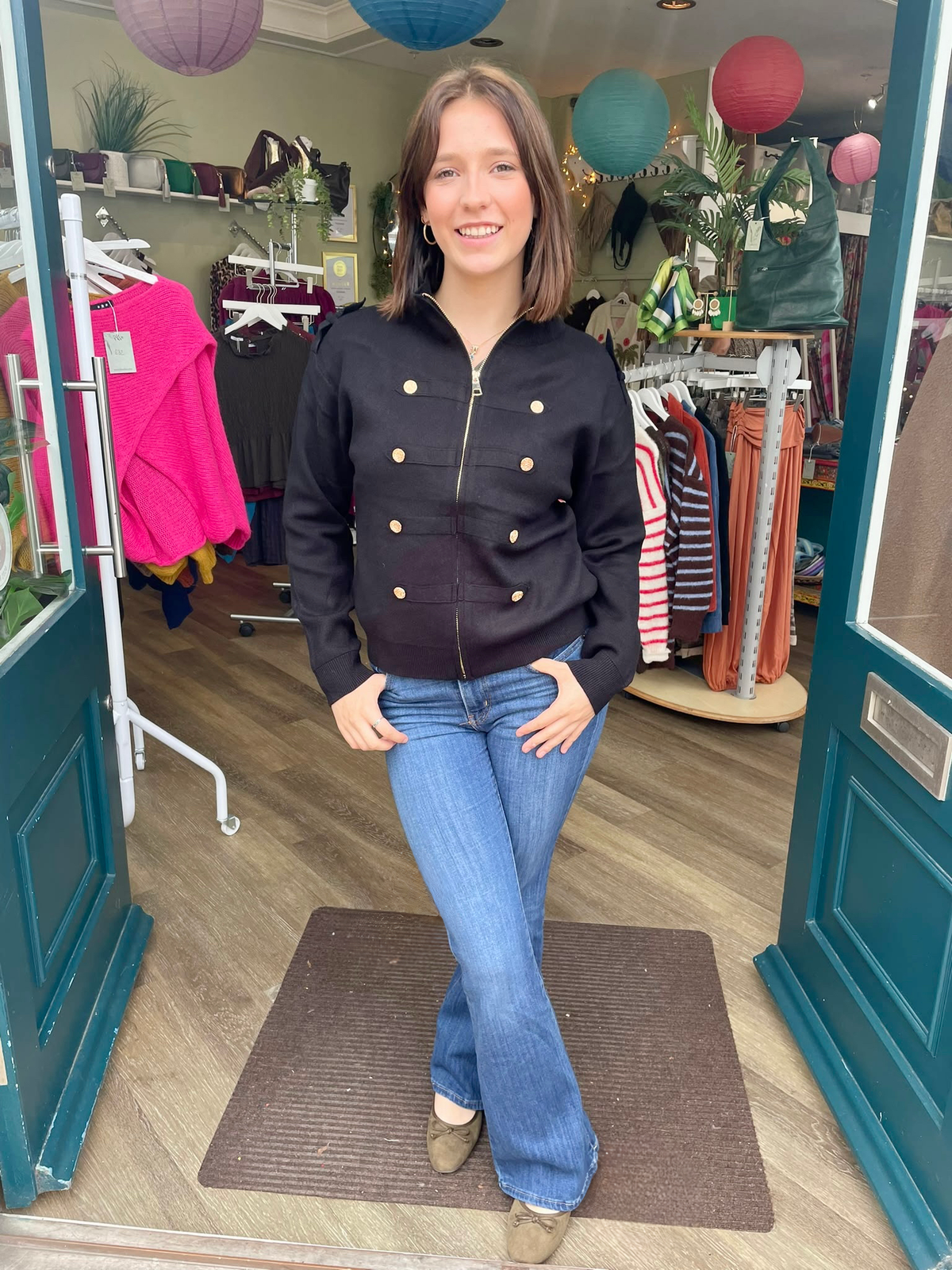 Leah Military Style Cardigan