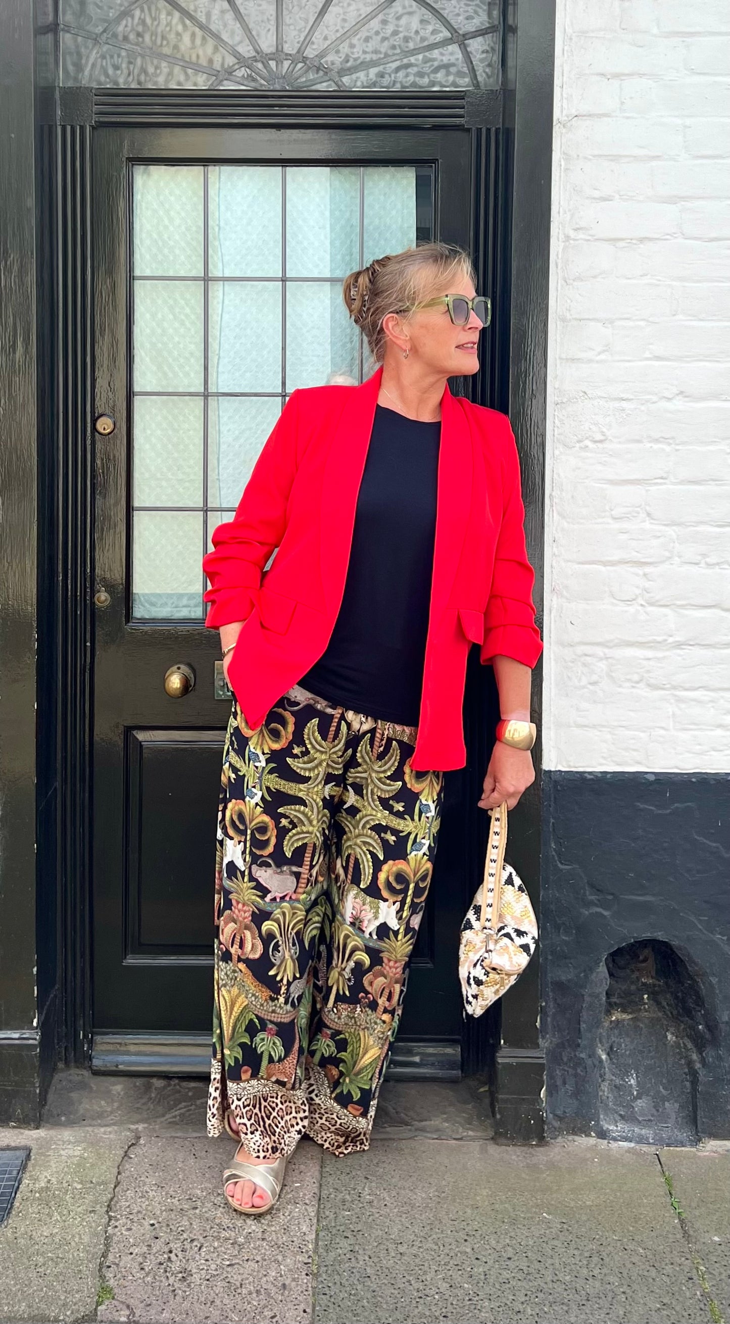 Annika Safari Print Wide Legged Trousers