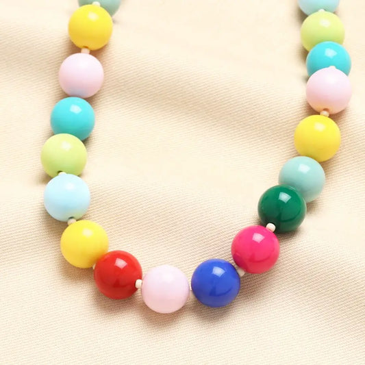 Lisa Angel Sweetie Rainbow Chunky Bead Short Necklace