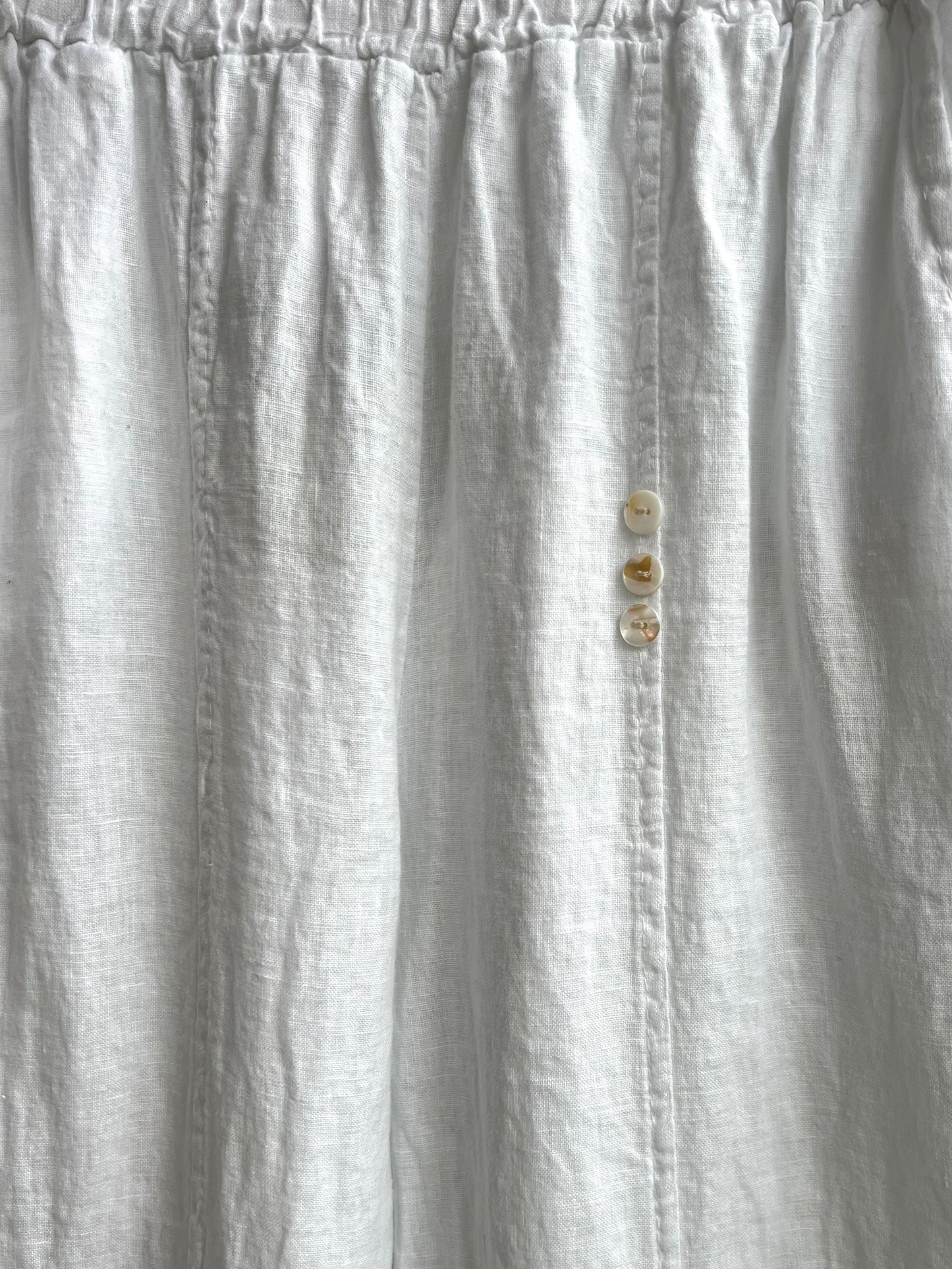 Lena Button Trim Linen Trousers