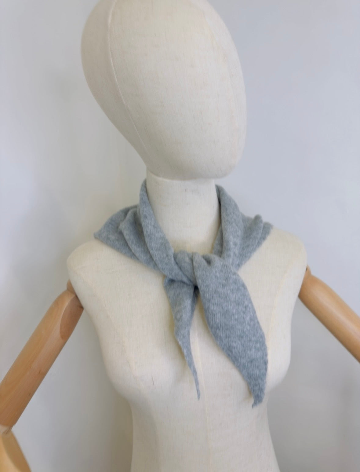 light grey wool blend triangle scarf