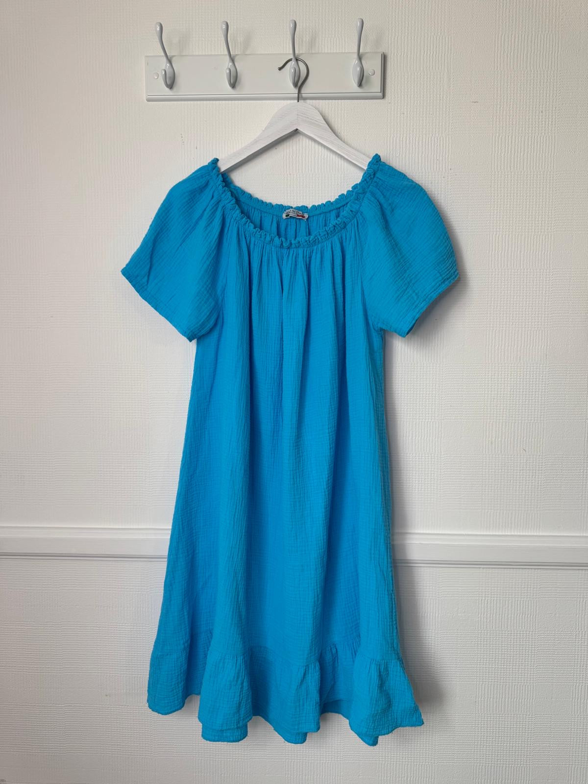 Penny Bardot Neckline Short Sleeve Short Cotton Dress
