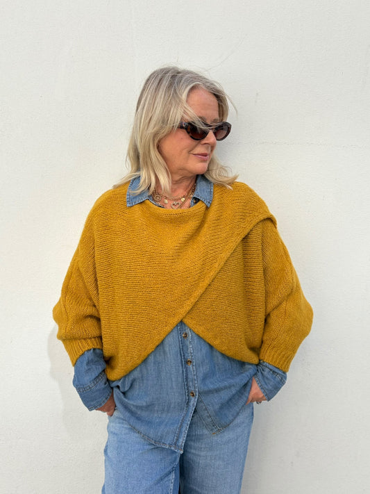 Rosie Soft Drape Crossover Jumper - Shorter Style