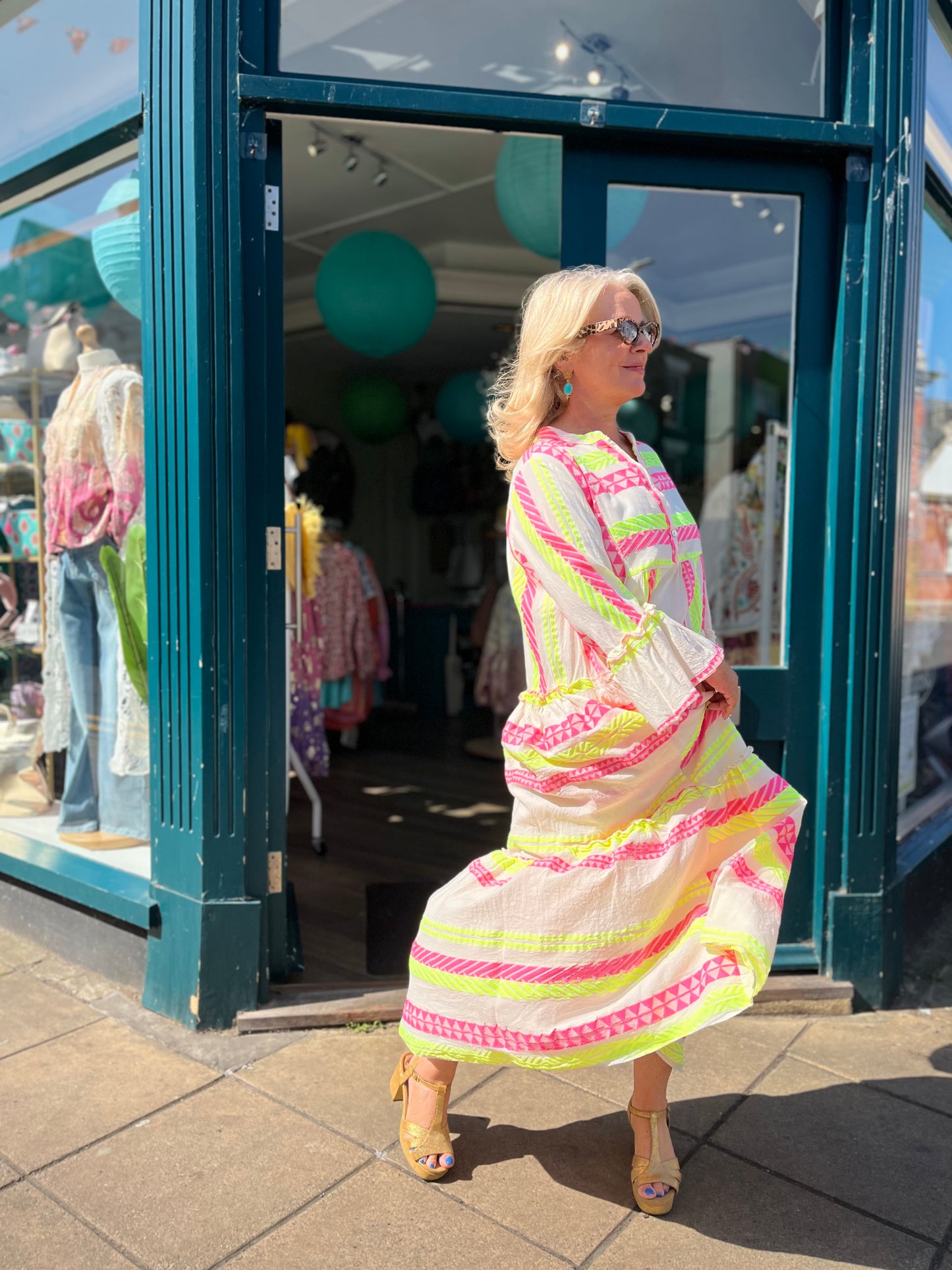Mamma Mia Boho Woven Cotton Aztec Maxi Dress - 3 Colours