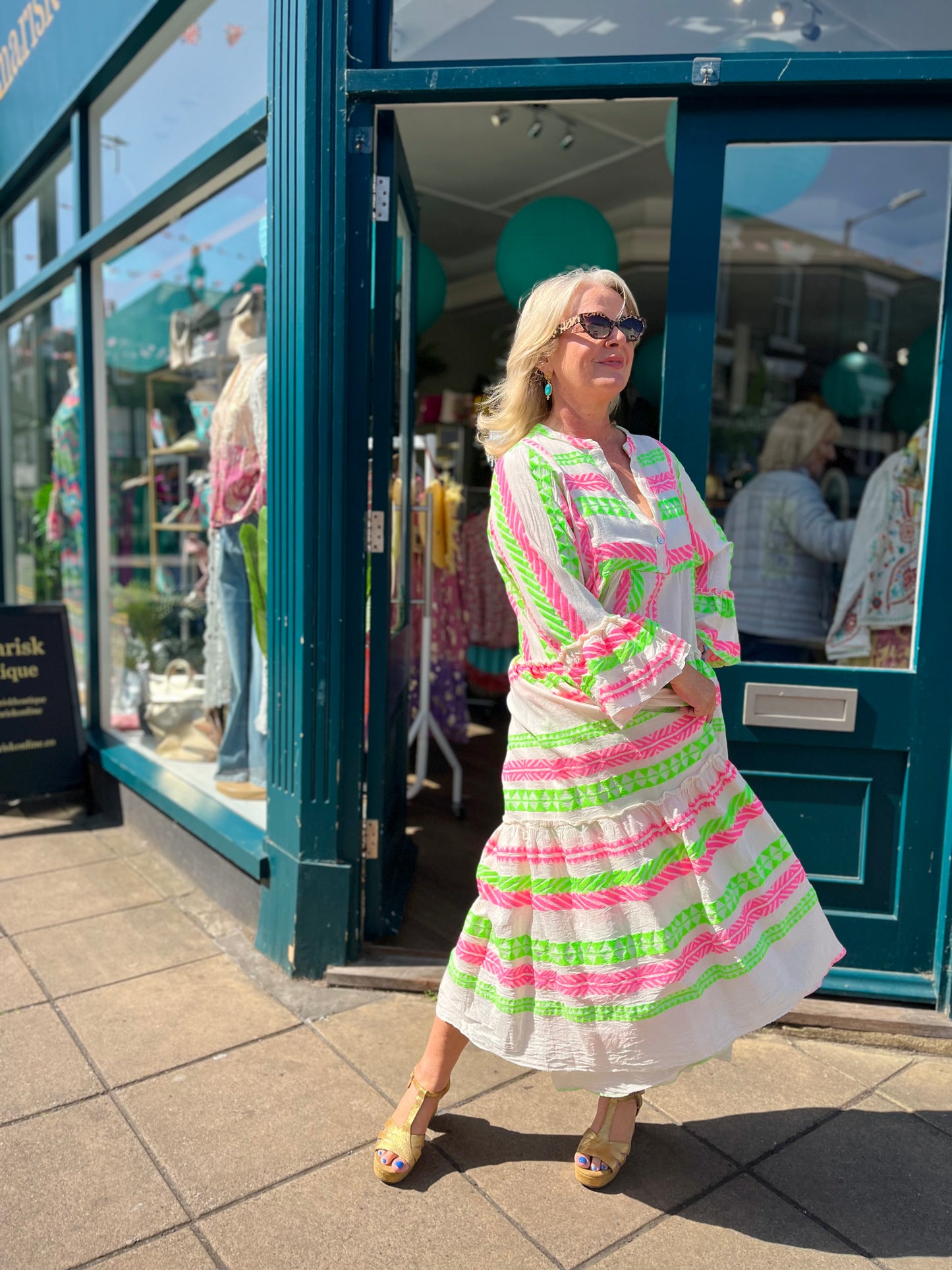 Mamma Mia Boho Woven Cotton Aztec Maxi Dress - 3 Colours