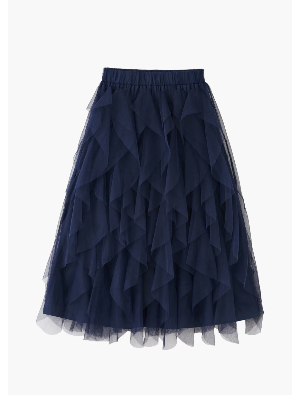 Amelie Layered Ruffle Frill Tulle Skirt - Navy Blue