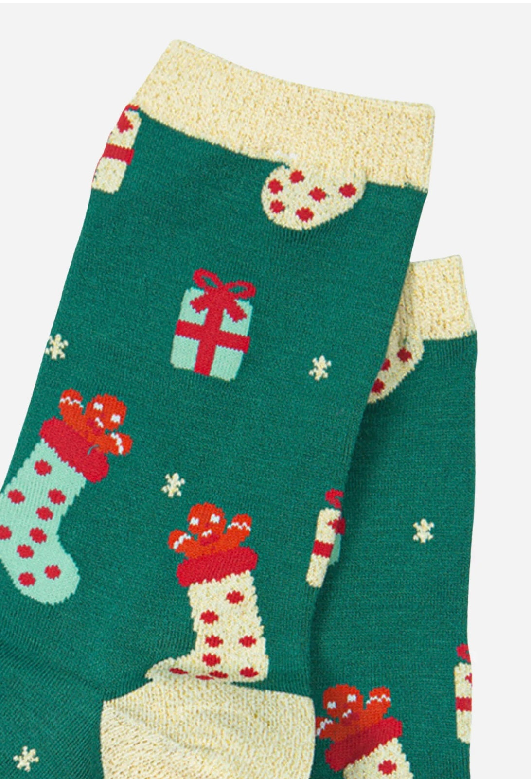 Green Bamboo Christmas Stocking Socks