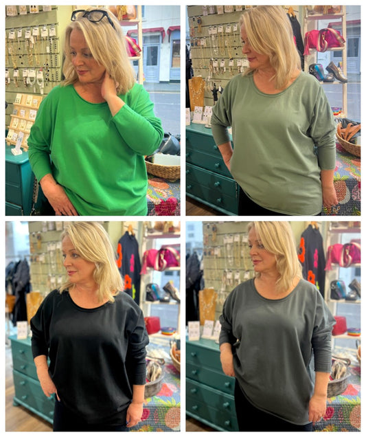 Core Basic Loop Backed Cotton Jersey Top - 5 Colours