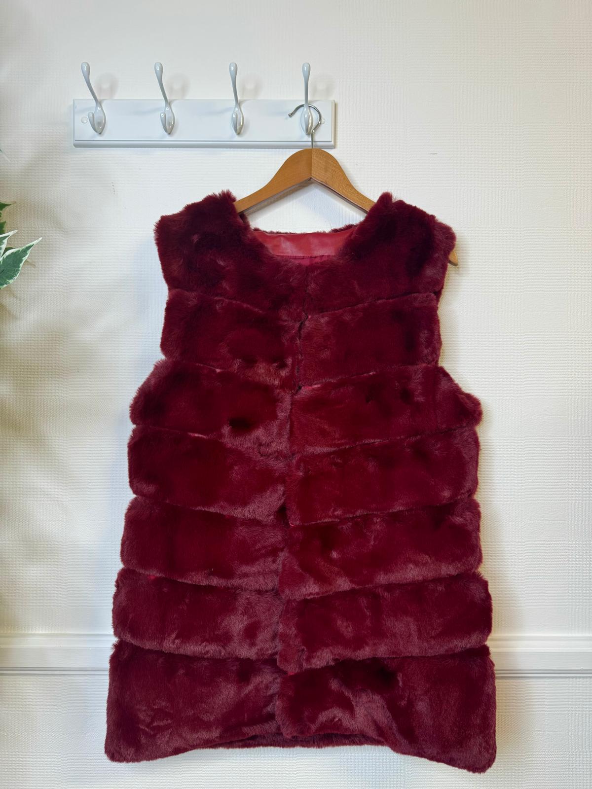 Bianca Luxe Faux Fur Gilet - Burgundy, Khaki Or Black