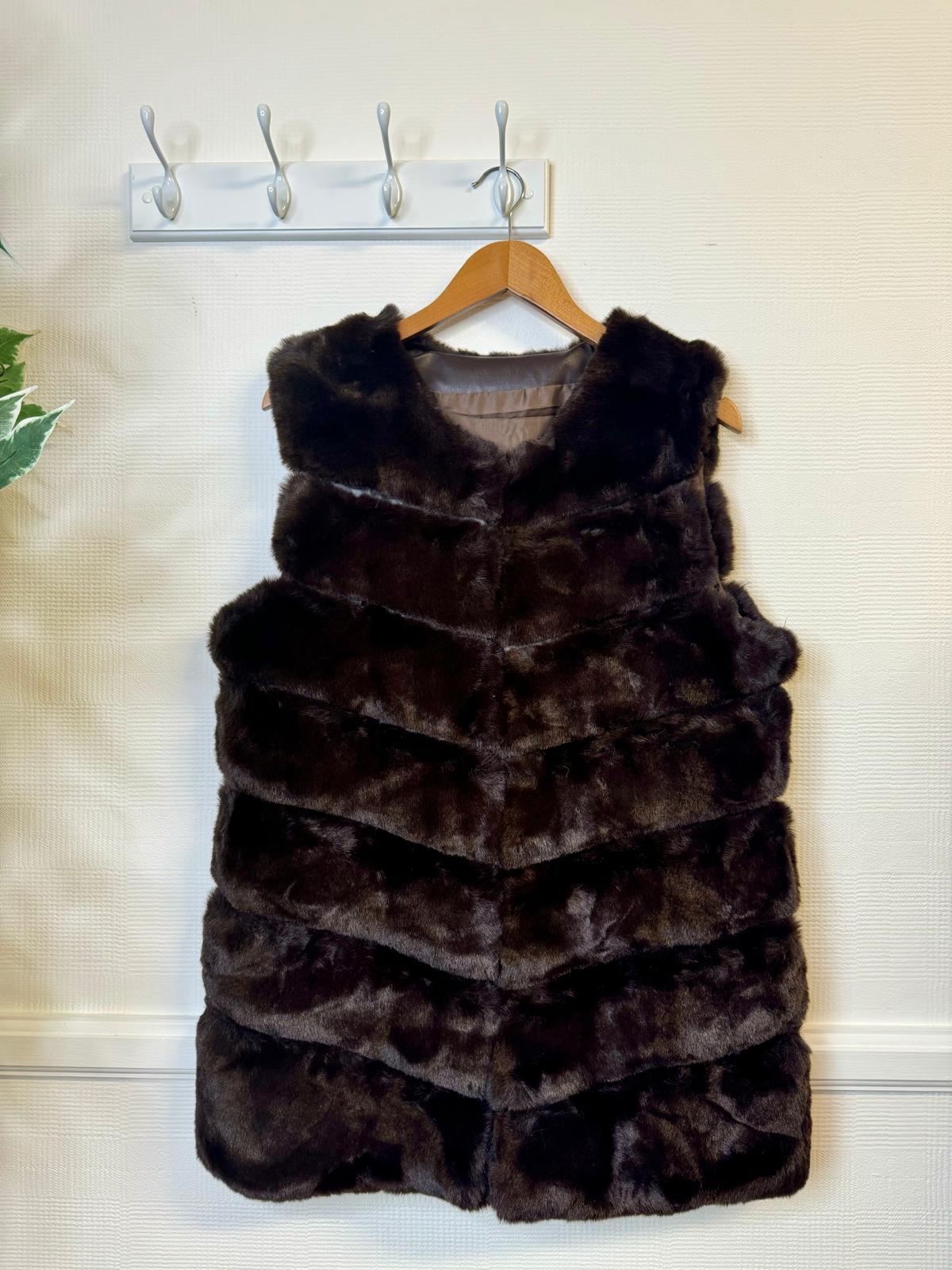 Bianca Luxe Faux Fur Gilet - Burgundy, Khaki Or Black