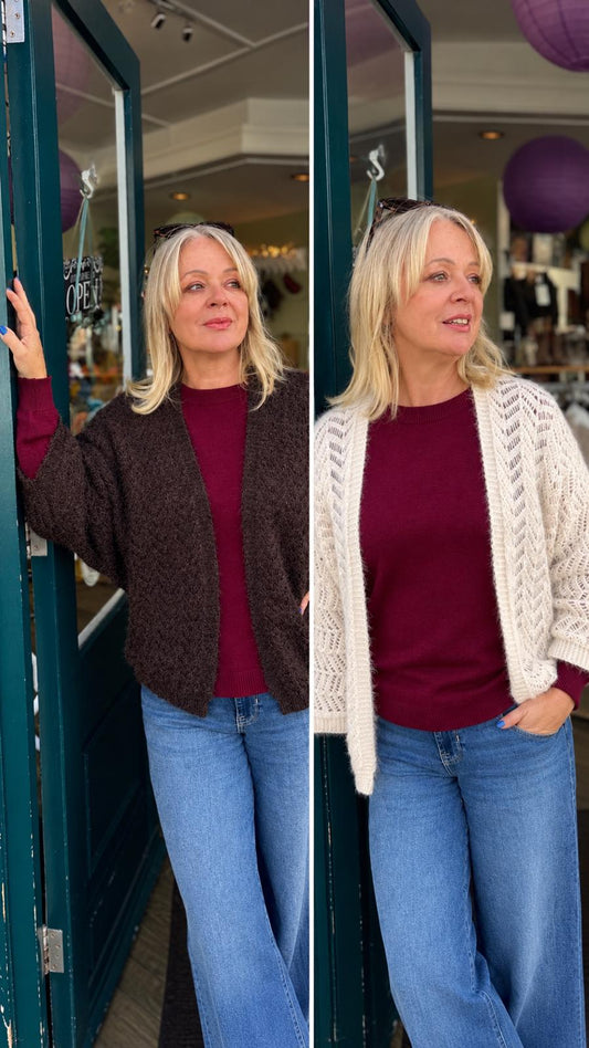 Sally Pointelle Fluffy Cardigan