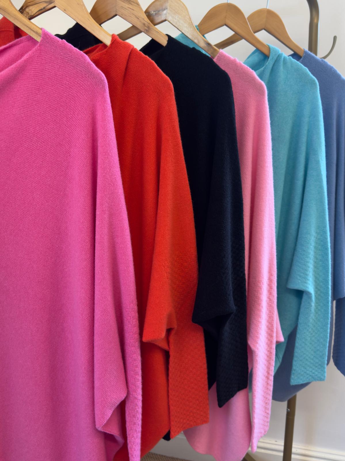 Lucy Asymmetric Draped Super Slouchy Batwing Long Jumper - 6 Colours