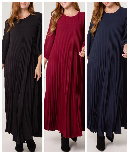 Monica Loose Pleated Midaxi Dress