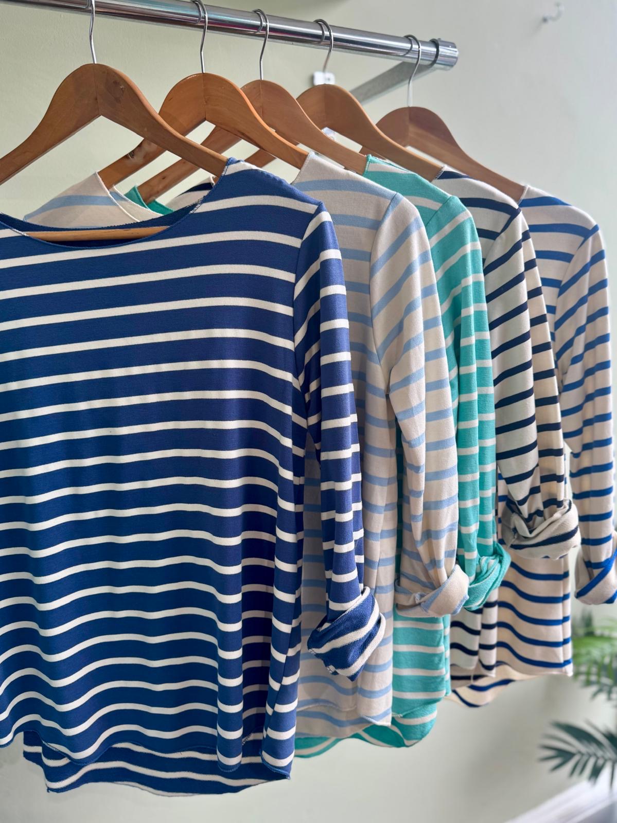 Lizzie Long Sleeve Breton Stripe T-Shirt - 5 Colours