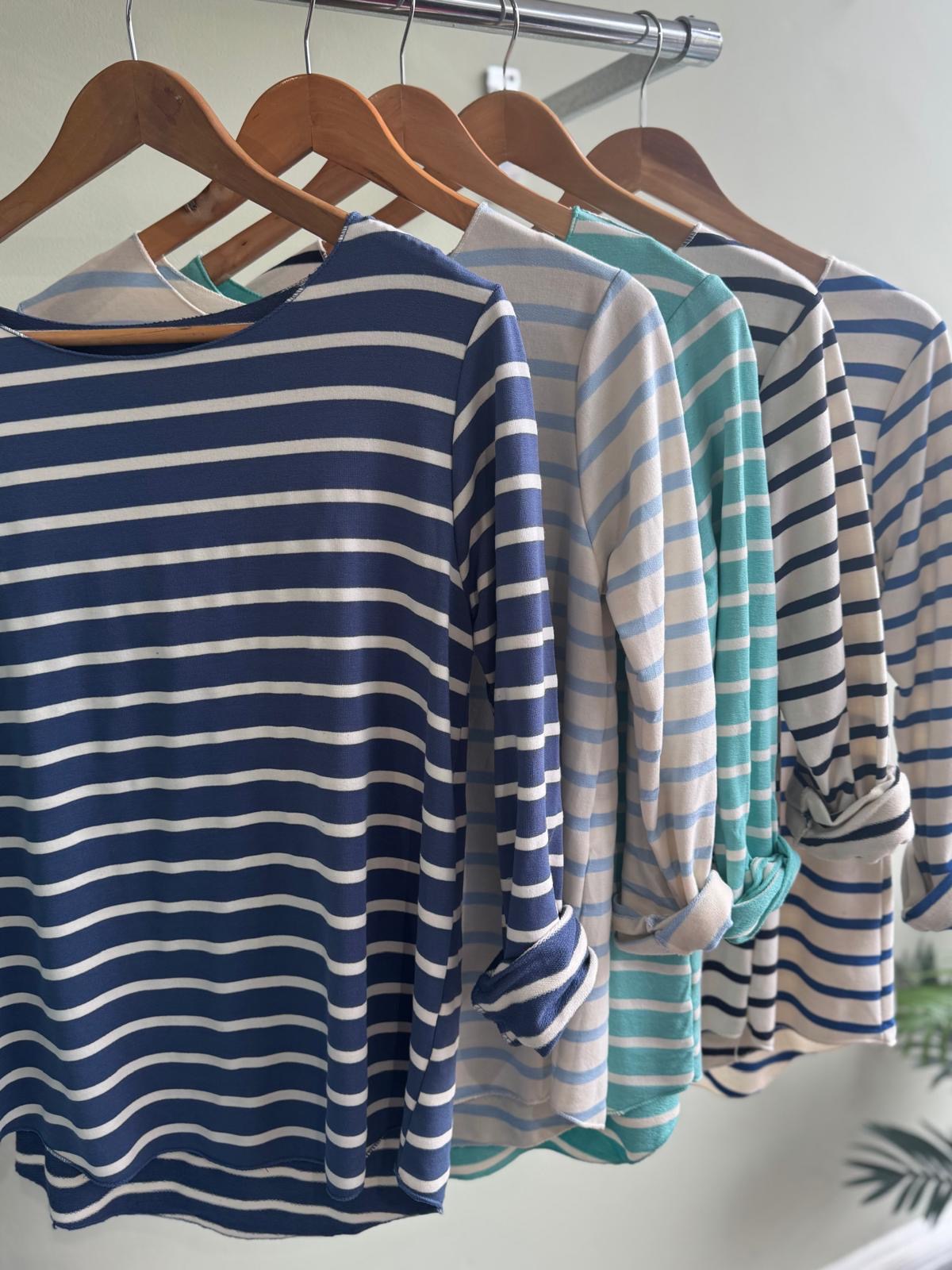 Lizzie Long Sleeve Breton Stripe T-Shirt - 5 Colours