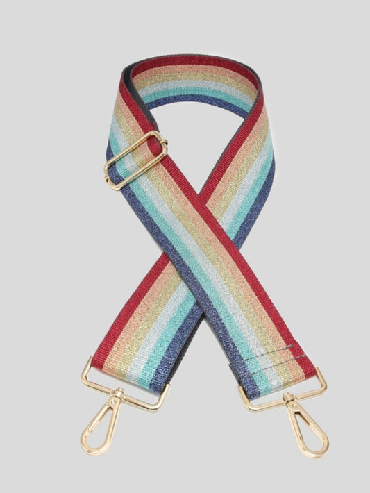 Adjustable Bag Strap - Lurex Rainbow Stripe