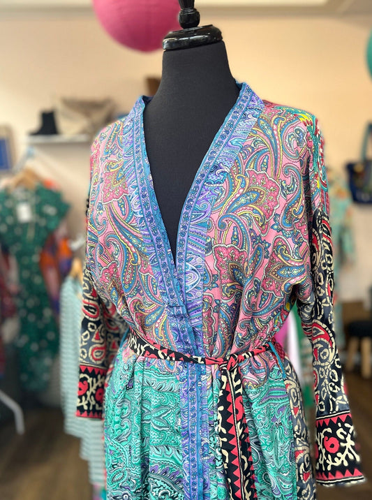 Annabelle Silk Blend Long Kimono