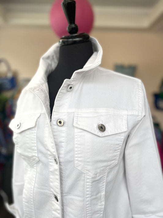 White Denim Canvas Classic Western Jacket