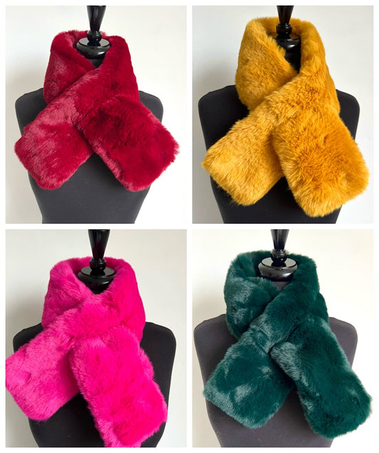 Lizzie Faux Fur Collar Scarf - 13 Colours