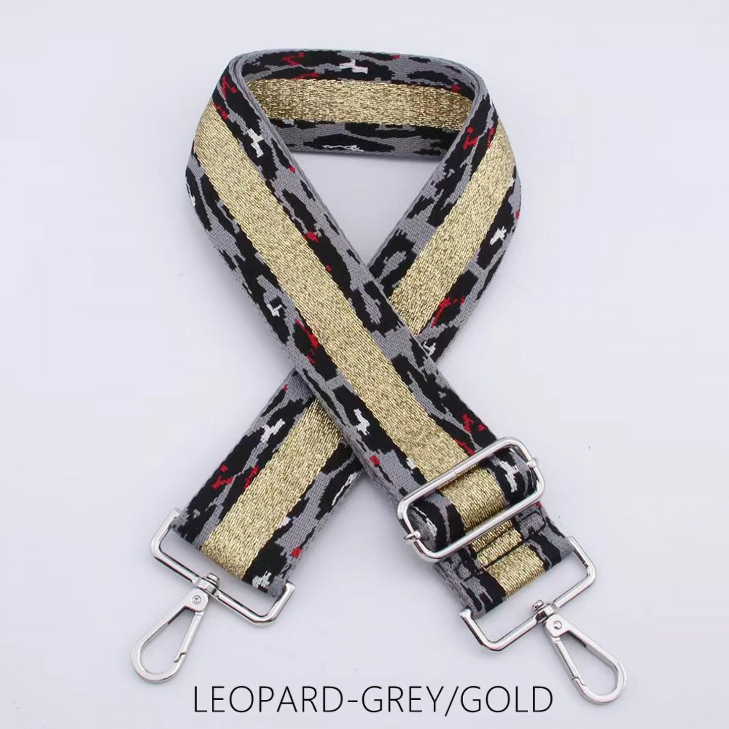 Leopard Print Stripe Interchangeable Bag Strap
