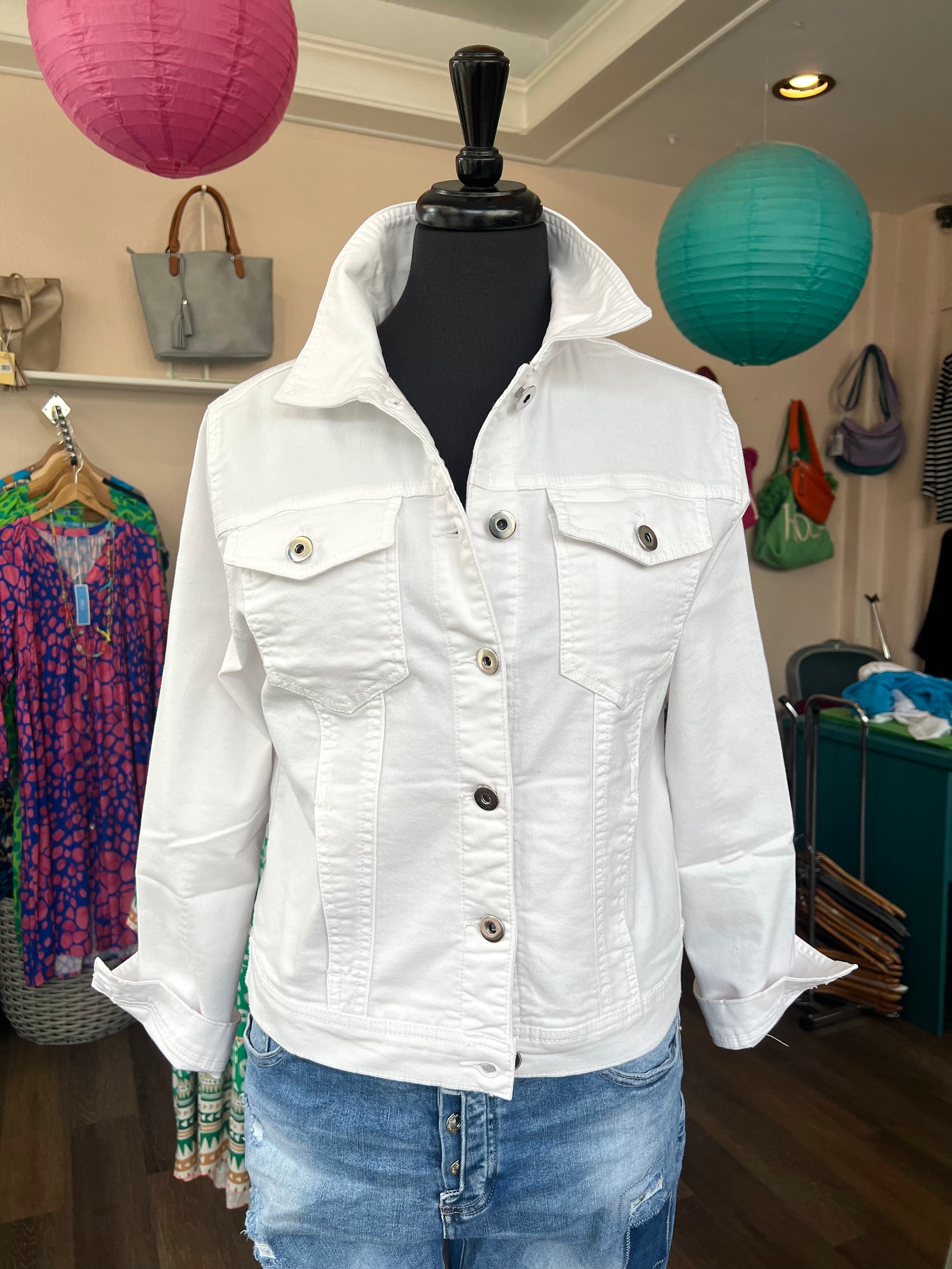 White Denim Canvas Classic Western Jacket