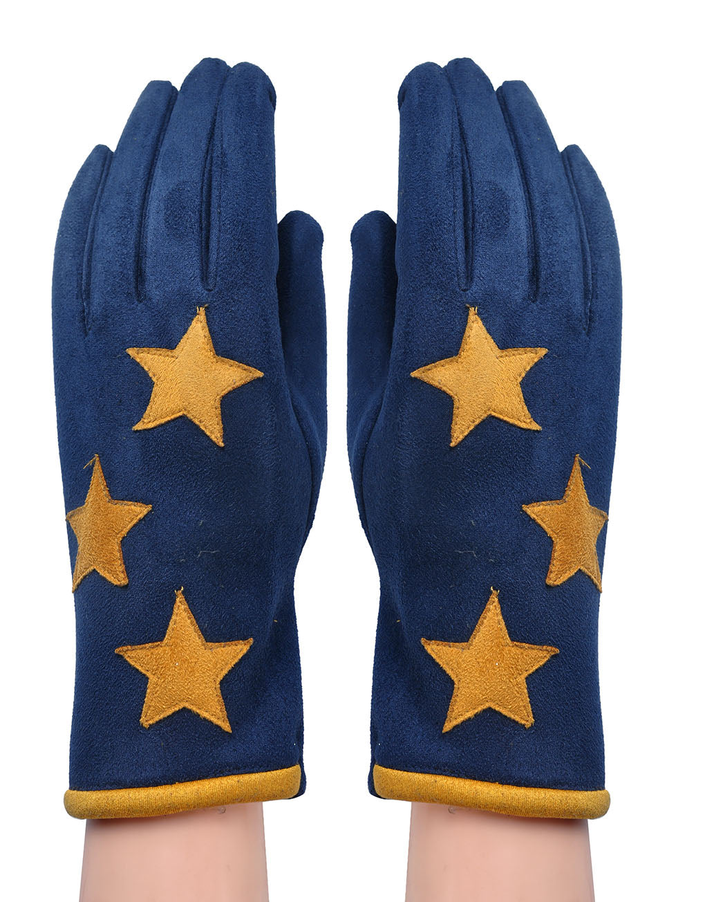 Faux Suede Star Gloves