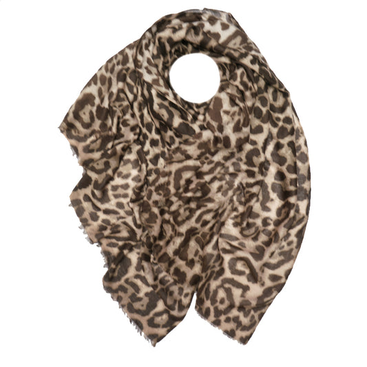 Melanie Leopard Print Scarf