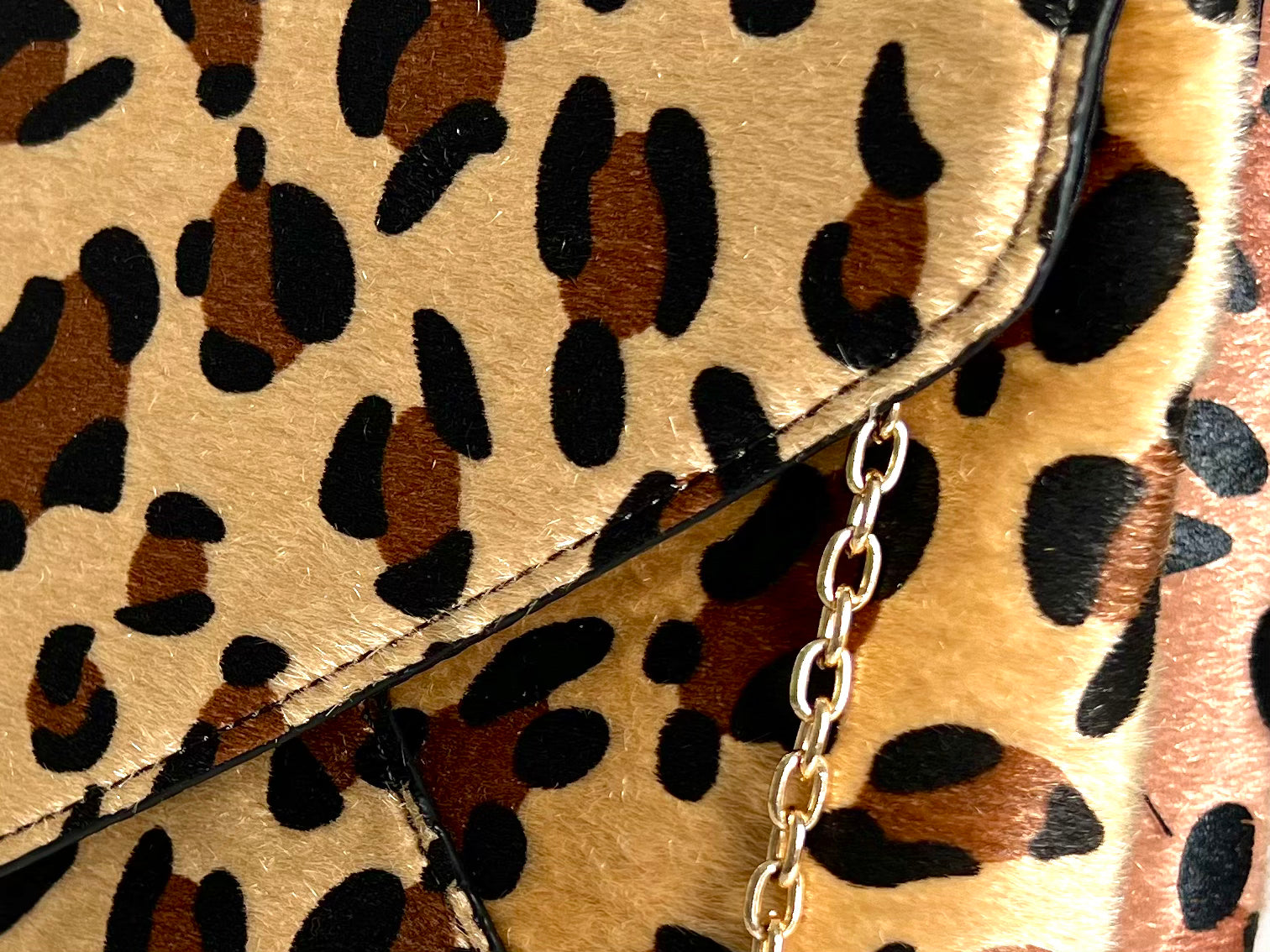 Melanie Faux Pony Skin Leopard Print Clutch Bag 2 colours