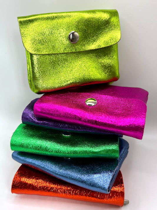 Penny Small Metallic Leather Purse - Assorted Colours